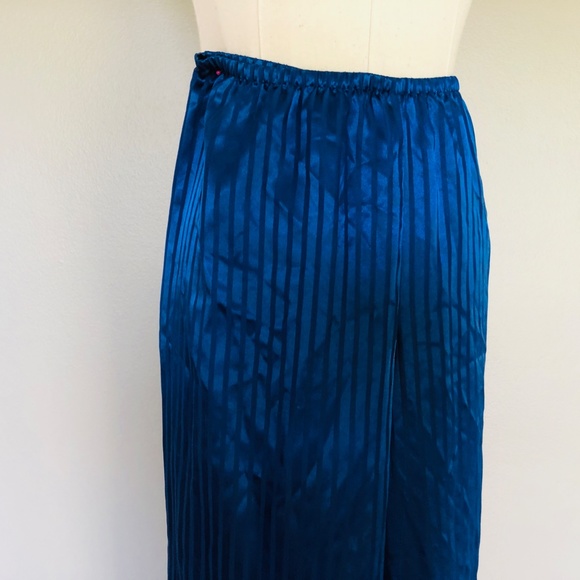 Blue Stripe Satin Sleep Pants Medium - Picture 7 of 7